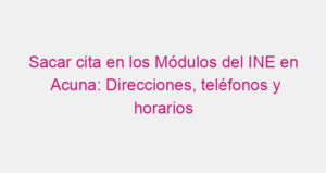 Sacar cita en los Módulos del INE en Acuna: Direcciones, teléfonos y horarios