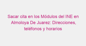 Sacar cita en los Módulos del INE en Almoloya De Juarez: Direcciones, teléfonos y horarios