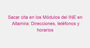 Sacar cita en los Módulos del INE en Altamira: Direcciones, teléfonos y horarios