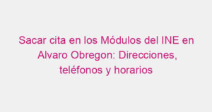 Sacar cita en los Módulos del INE en Alvaro Obregon: Direcciones, teléfonos y horarios