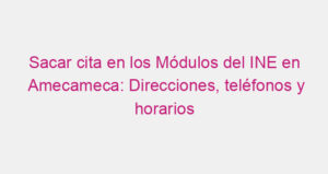 Sacar cita en los Módulos del INE en Amecameca: Direcciones, teléfonos y horarios