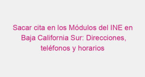 Sacar cita en los Módulos del INE en Baja California Sur: Direcciones, teléfonos y horarios