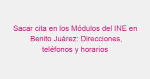 Sacar cita en los Módulos del INE en Benito Juárez: Direcciones, teléfonos y horarios
