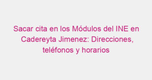Sacar cita en los Módulos del INE en Cadereyta Jimenez: Direcciones, teléfonos y horarios