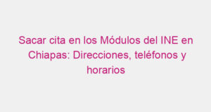 Sacar cita en los Módulos del INE en Chiapas: Direcciones, teléfonos y horarios