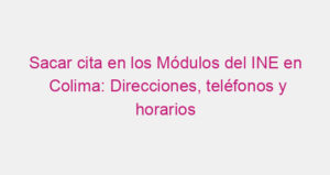 Sacar cita en los Módulos del INE en Colima: Direcciones, teléfonos y horarios