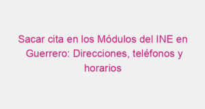 Sacar cita en los Módulos del INE en Guerrero: Direcciones, teléfonos y horarios