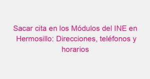 Sacar cita en los Módulos del INE en Hermosillo: Direcciones, teléfonos y horarios