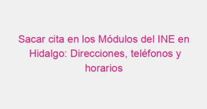 Sacar cita en los Módulos del INE en Hidalgo: Direcciones, teléfonos y horarios