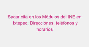 Sacar cita en los Módulos del INE en Ixtepec: Direcciones, teléfonos y horarios