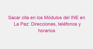Sacar cita en los Módulos del INE en La Paz: Direcciones, teléfonos y horarios