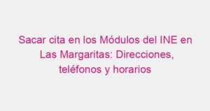 Sacar cita en los Módulos del INE en Las Margaritas: Direcciones, teléfonos y horarios