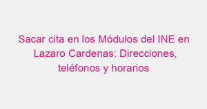 Sacar cita en los Módulos del INE en Lazaro Cardenas: Direcciones, teléfonos y horarios