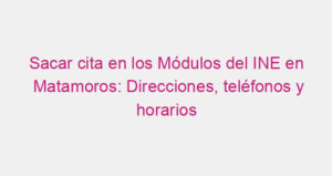 Sacar cita en los Módulos del INE en Matamoros: Direcciones, teléfonos y horarios