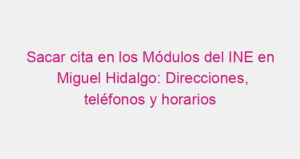 Sacar cita en los Módulos del INE en Miguel Hidalgo: Direcciones, teléfonos y horarios