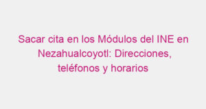 Sacar cita en los Módulos del INE en Nezahualcoyotl: Direcciones, teléfonos y horarios