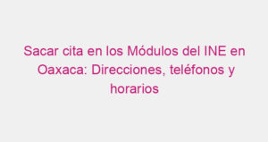 Sacar cita en los Módulos del INE en Oaxaca: Direcciones, teléfonos y horarios