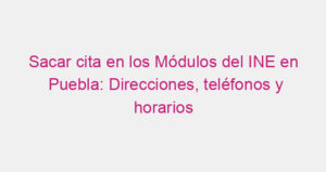 Sacar cita en los Módulos del INE en Puebla: Direcciones, teléfonos y horarios