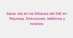 Sacar cita en los Módulos del INE en Reynosa: Direcciones, teléfonos y horarios