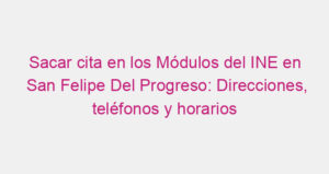 Sacar cita en los Módulos del INE en San Felipe Del Progreso: Direcciones, teléfonos y horarios