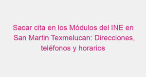 Sacar cita en los Módulos del INE en San Martin Texmelucan: Direcciones, teléfonos y horarios
