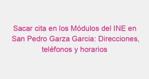Sacar cita en los Módulos del INE en San Pedro Garza Garcia: Direcciones, teléfonos y horarios