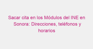 Sacar cita en los Módulos del INE en Sonora: Direcciones, teléfonos y horarios