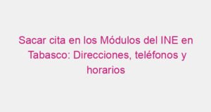 Sacar cita en los Módulos del INE en Tabasco: Direcciones, teléfonos y horarios
