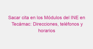 Sacar cita en los Módulos del INE en Tecámac: Direcciones, teléfonos y horarios
