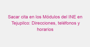 Sacar cita en los Módulos del INE en Tejupilco: Direcciones, teléfonos y horarios