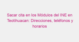 Sacar cita en los Módulos del INE en Teotihuacan: Direcciones, teléfonos y horarios