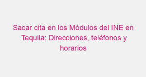 Sacar cita en los Módulos del INE en Tequila: Direcciones, teléfonos y horarios
