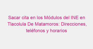 Sacar cita en los Módulos del INE en Tlacolula De Matamoros: Direcciones, teléfonos y horarios