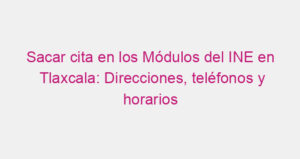 Sacar cita en los Módulos del INE en Tlaxcala: Direcciones, teléfonos y horarios