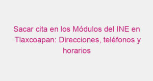 Sacar cita en los Módulos del INE en Tlaxcoapan: Direcciones, teléfonos y horarios