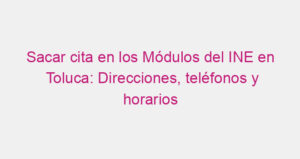 Sacar cita en los Módulos del INE en Toluca: Direcciones, teléfonos y horarios
