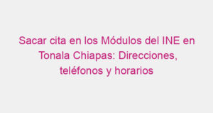 Sacar cita en los Módulos del INE en Tonala Chiapas: Direcciones, teléfonos y horarios