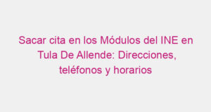 Sacar cita en los Módulos del INE en Tula De Allende: Direcciones, teléfonos y horarios