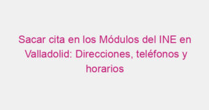 Sacar cita en los Módulos del INE en Valladolid: Direcciones, teléfonos y horarios