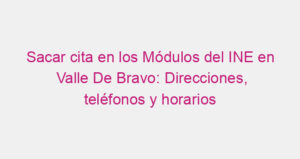 Sacar cita en los Módulos del INE en Valle De Bravo: Direcciones, teléfonos y horarios