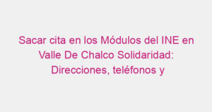 Sacar cita en los Módulos del INE en Valle De Chalco Solidaridad: Direcciones, teléfonos y horarios