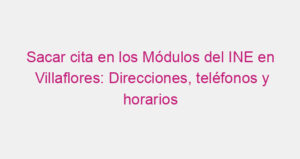 Sacar cita en los Módulos del INE en Villaflores: Direcciones, teléfonos y horarios