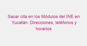 Sacar cita en los Módulos del INE en Yucatán: Direcciones, teléfonos y horarios