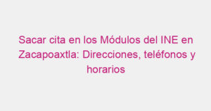 Sacar cita en los Módulos del INE en Zacapoaxtla: Direcciones, teléfonos y horarios